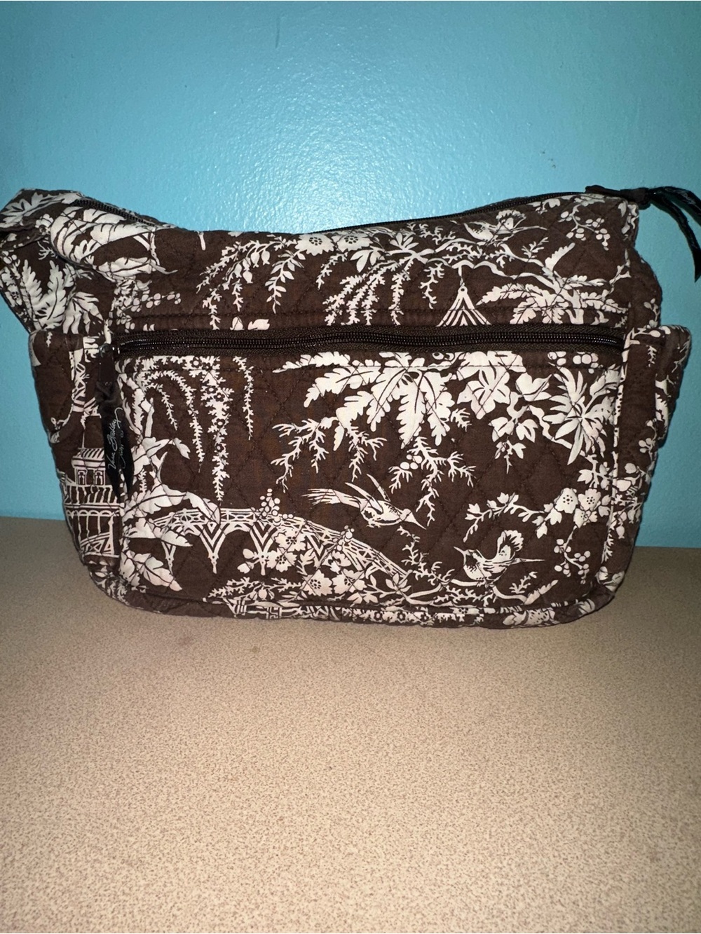 vintage, retired Vera Bradley Hobo Shoulder Bag in the "Imperial Toile" pattern. - Picture 2 of 6